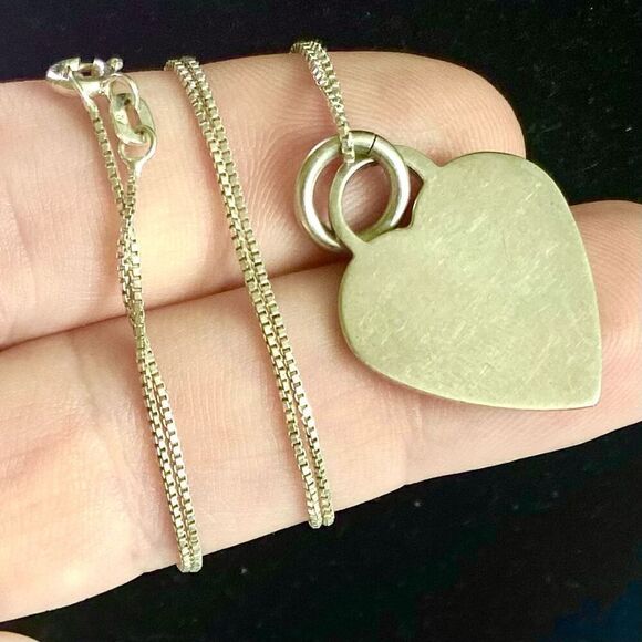 AAD# Italian Sterling 925 Silver Heart Necklace - Picture 2 of 7
